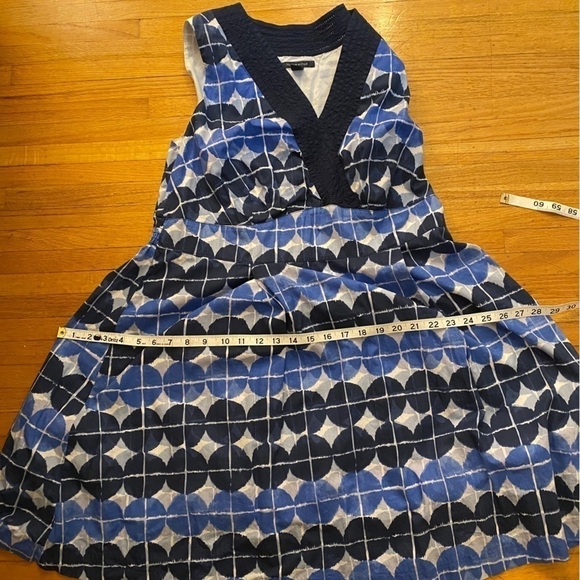 TOMMY Hilfiger dress sleeveless polka dot blue faux wrap V neck elastic waist - Picture 13 of 16